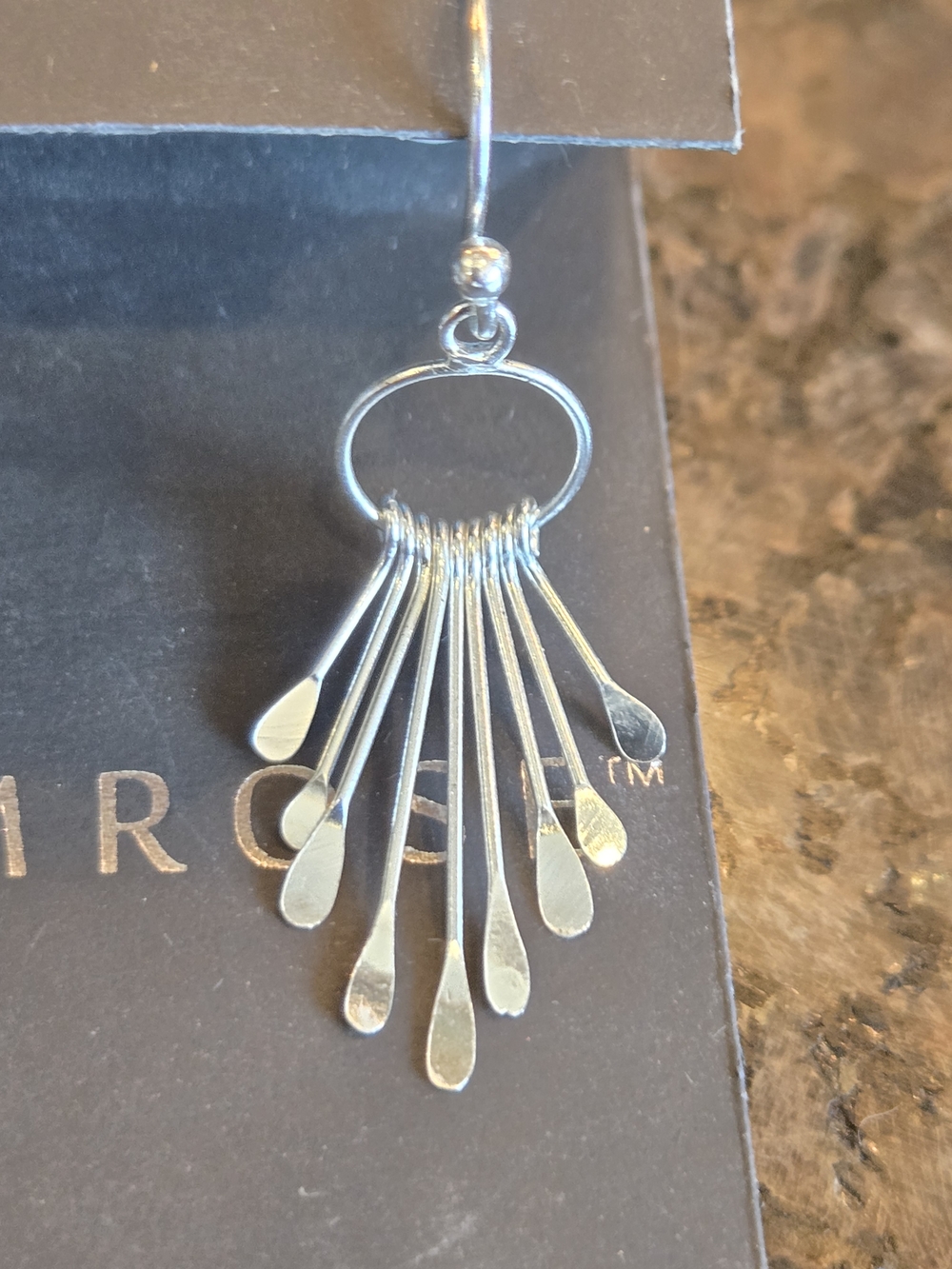 Primrose Sterling Silver Fan Drop Earrings - Silver - Picture 6 of 6